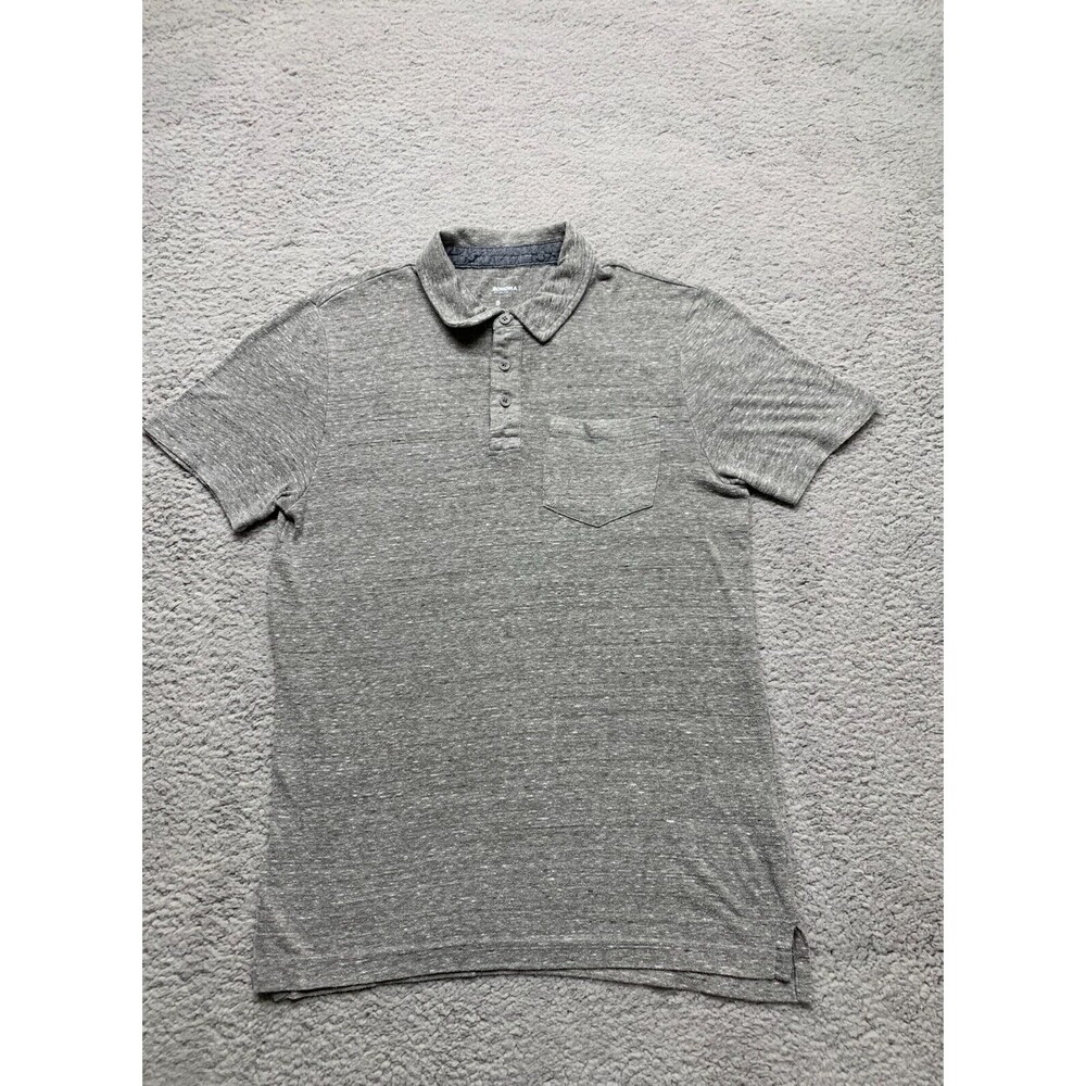 Sonoma Mens Casual Short Sleeve Polo Shirt Front Pocket Grey Size Small